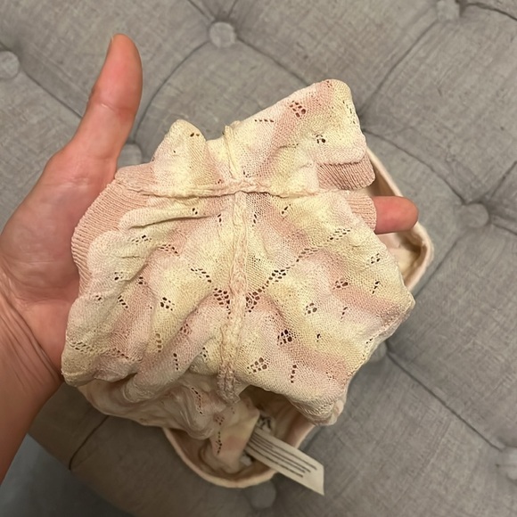 Free People Intimately Free Chevon Pink Beige and Cream Knitted Shorts - Picture 8 of 9